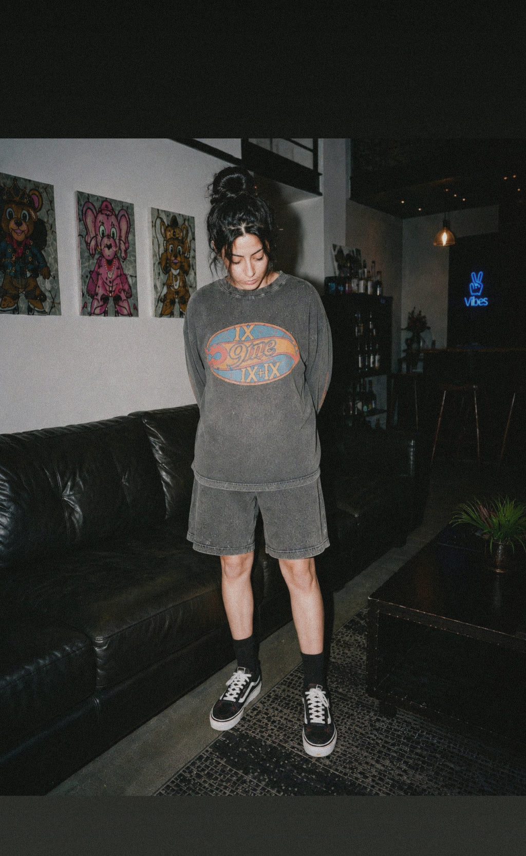 “9ine” Wheels Oversize Long Sleeve T-Shirt