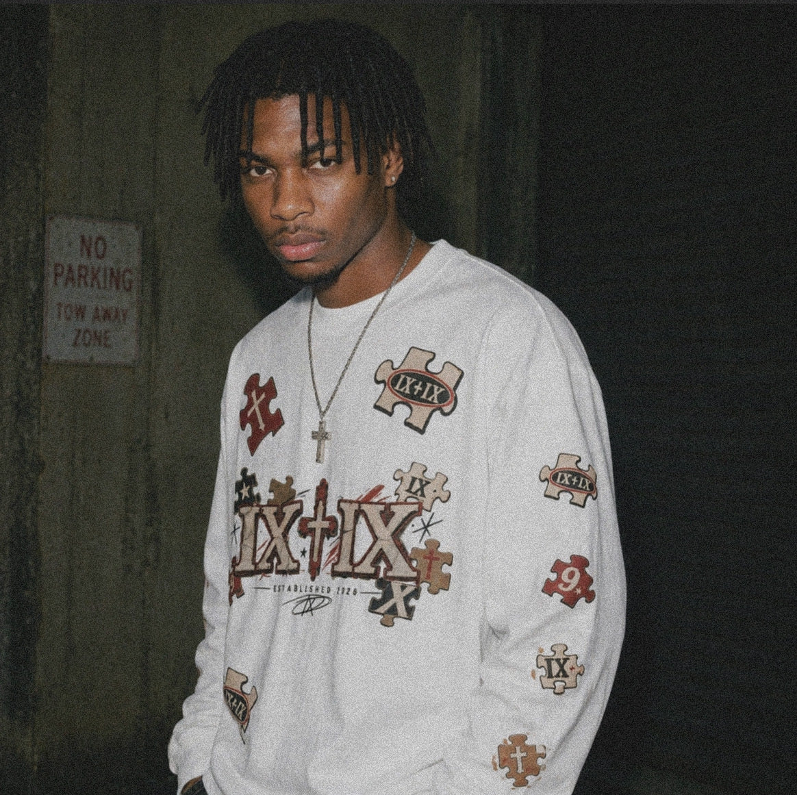 “9ine” Lost Pieces Oversized  Long Sleeve T-Shirt