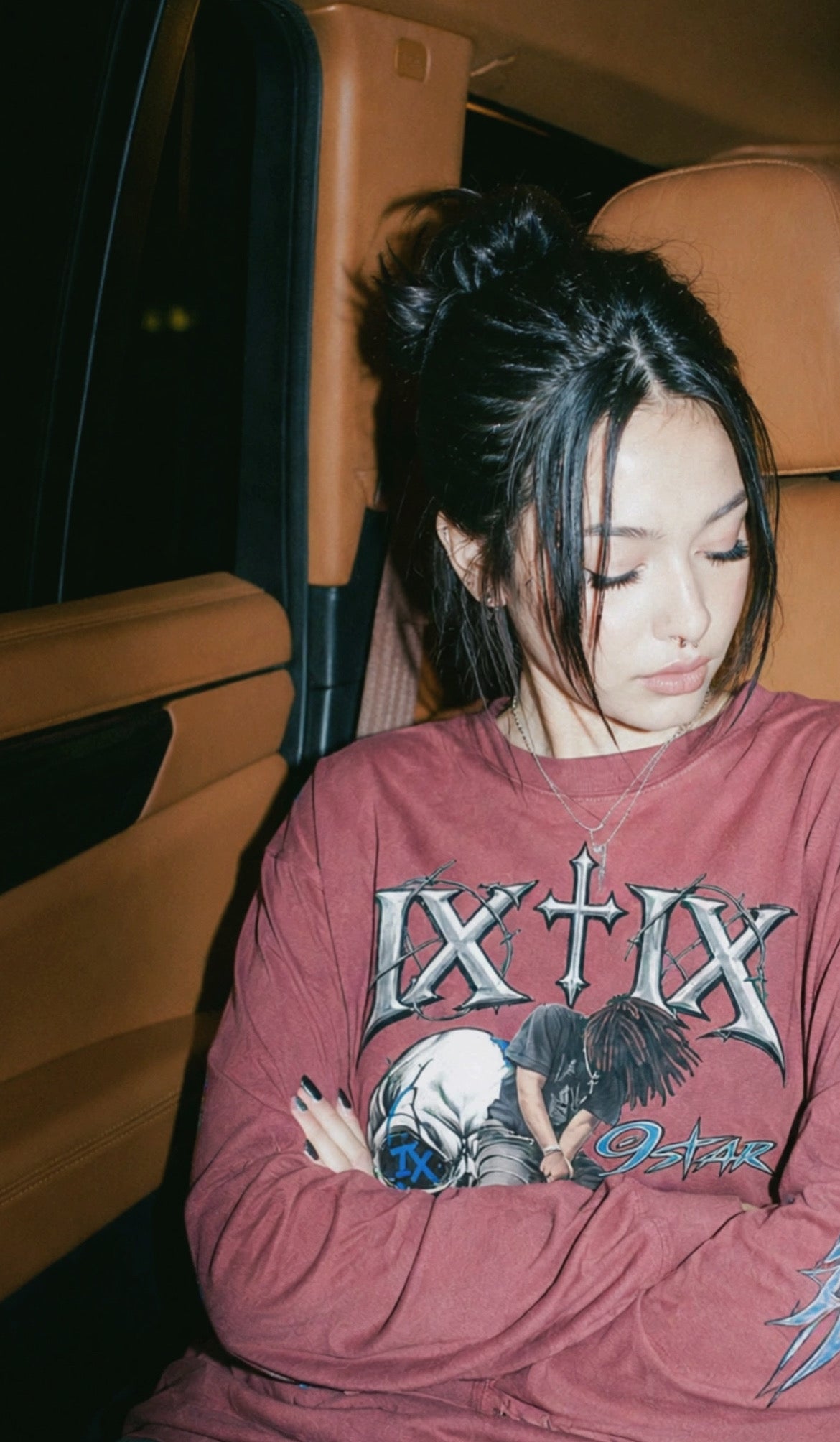 “9ine” Star Oversize Long Sleeve T-Shirt