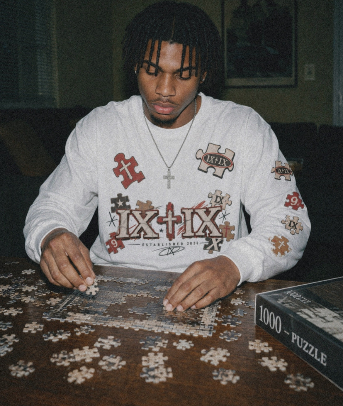 “9ine” Lost Pieces Oversized  Long Sleeve T-Shirt
